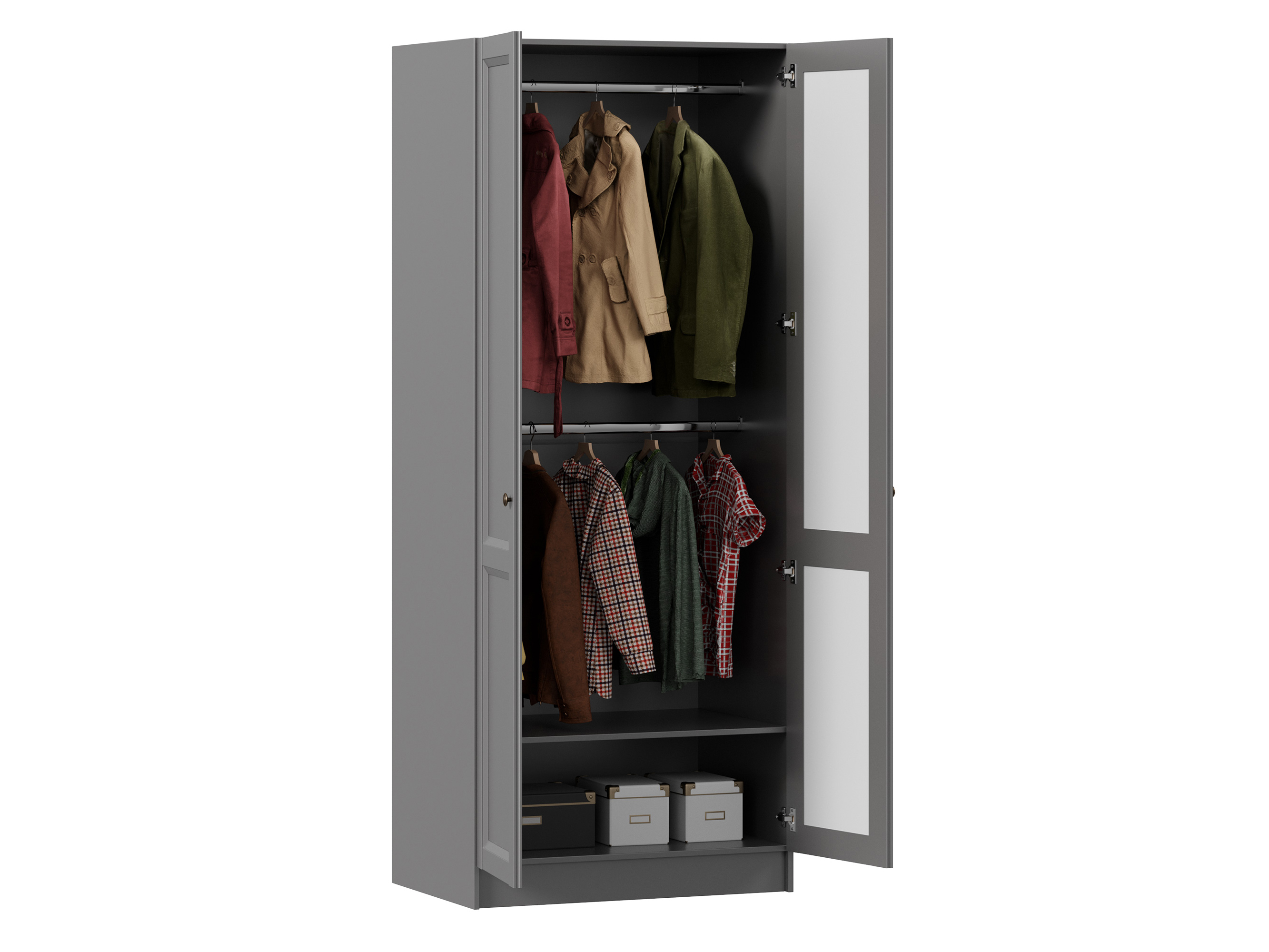 ЛД 642.830.000 Амели Шкаф двухстворчатый (Оникс Серый)