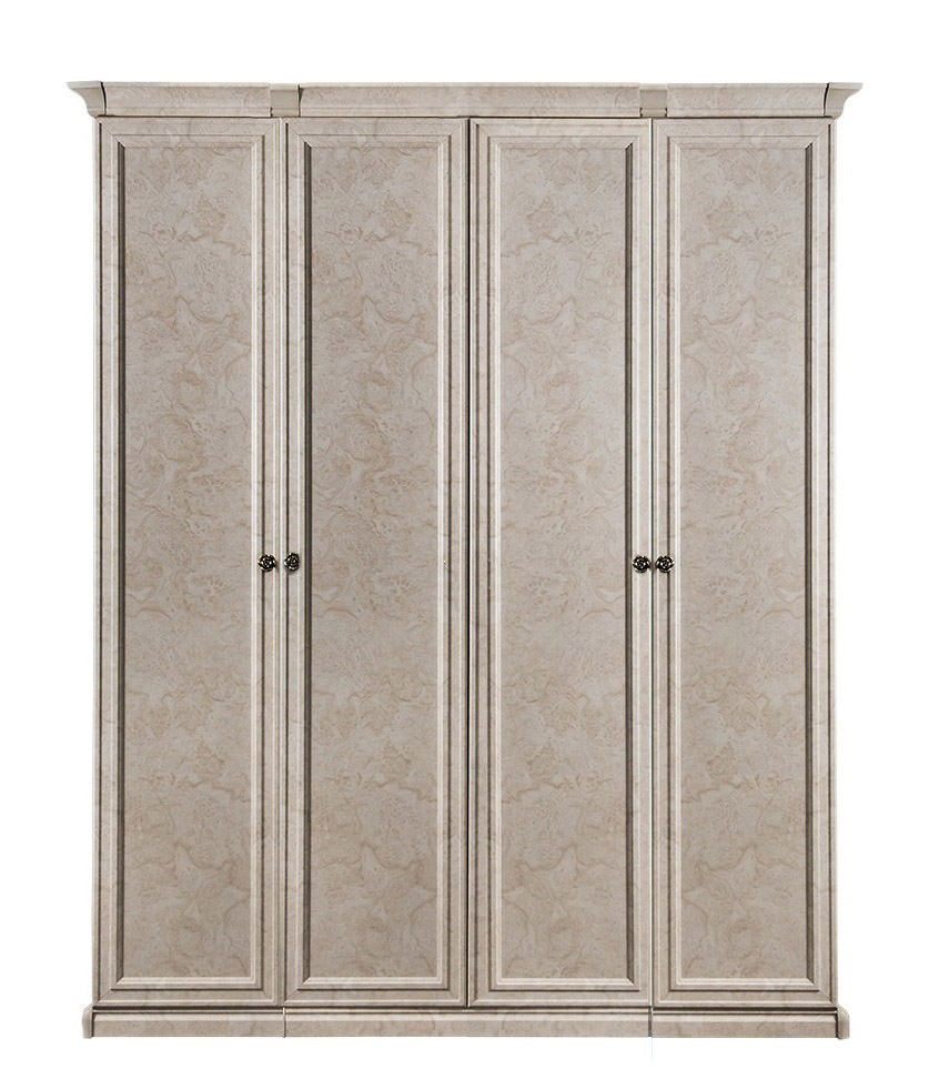 Шкаф Афина 4-дверный без зеркал крем корень